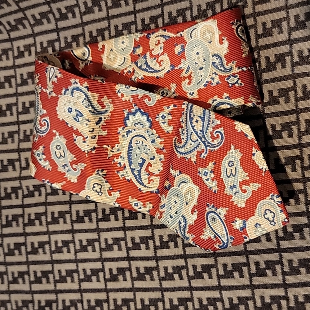 Dolce and Gabbana Basic Red Paisley Wide Tie necktie